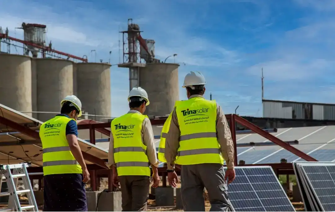 an image from Tehama Cement Factory solar system project implemented by alraebi company